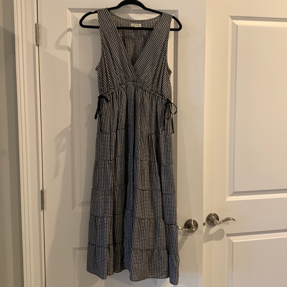 MAX STUDIO Black and White Gingham Maxi Dress